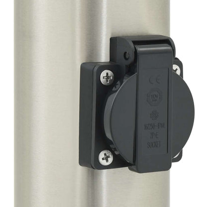 Lampada a paletto con sensore e presa 110 cm Acciaio Inox IP44 | homemem39