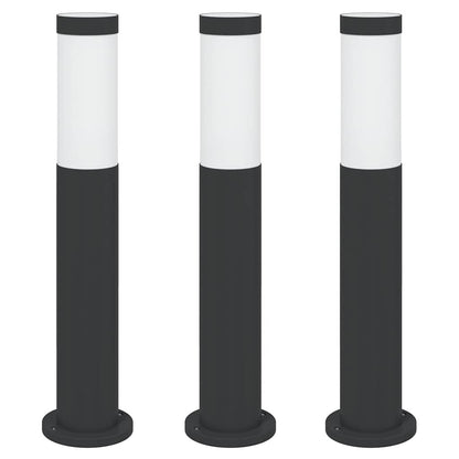 Lampioni a palo 3 pz 50 cm Acciaio Inox IP44 | homemem39