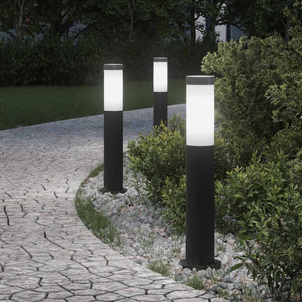 Lampioni a palo 3 pz 50 cm Acciaio Inox IP44 | homemem39