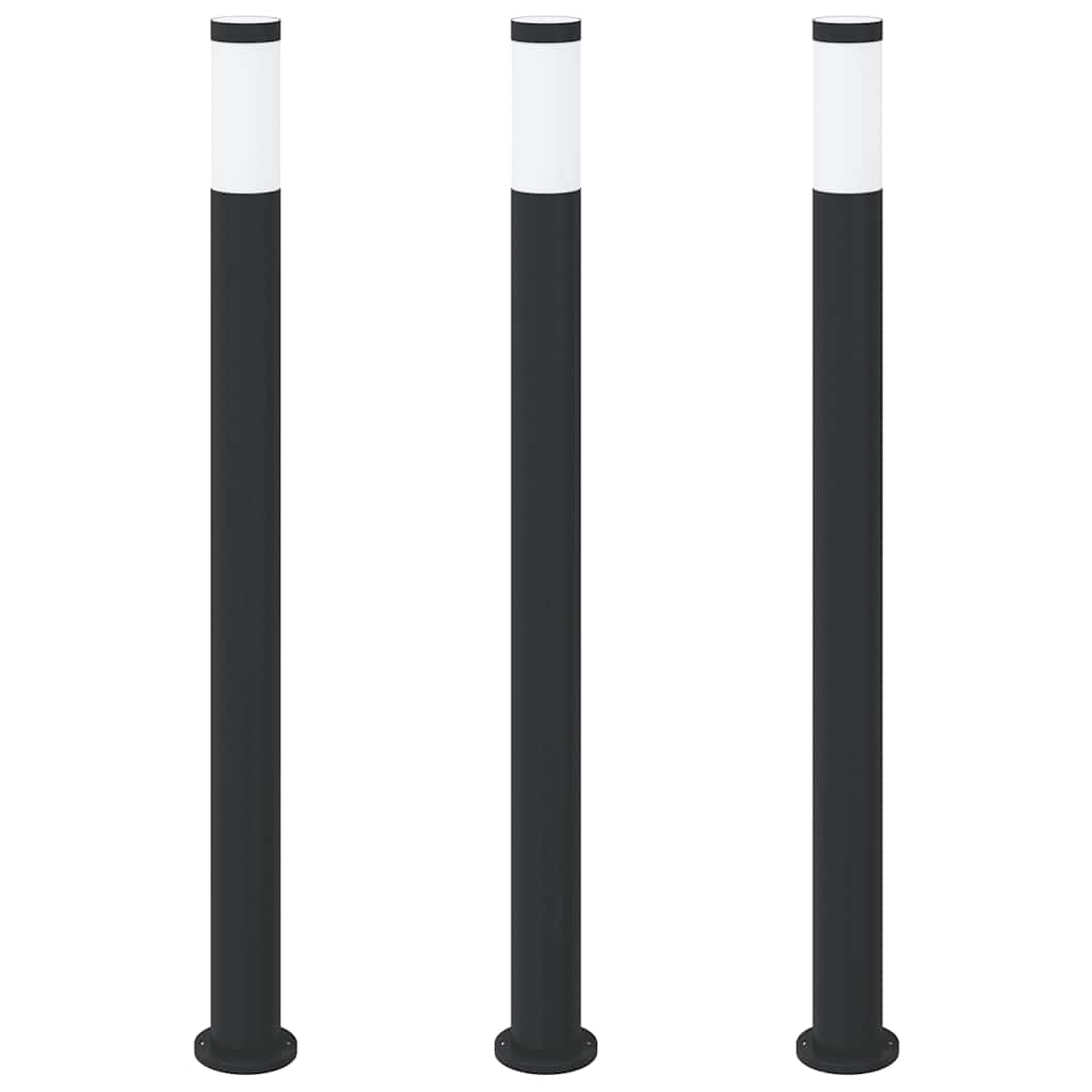 Lampioni a palo 3 pz 110 cm Acciaio Inox IP44 | homemem39