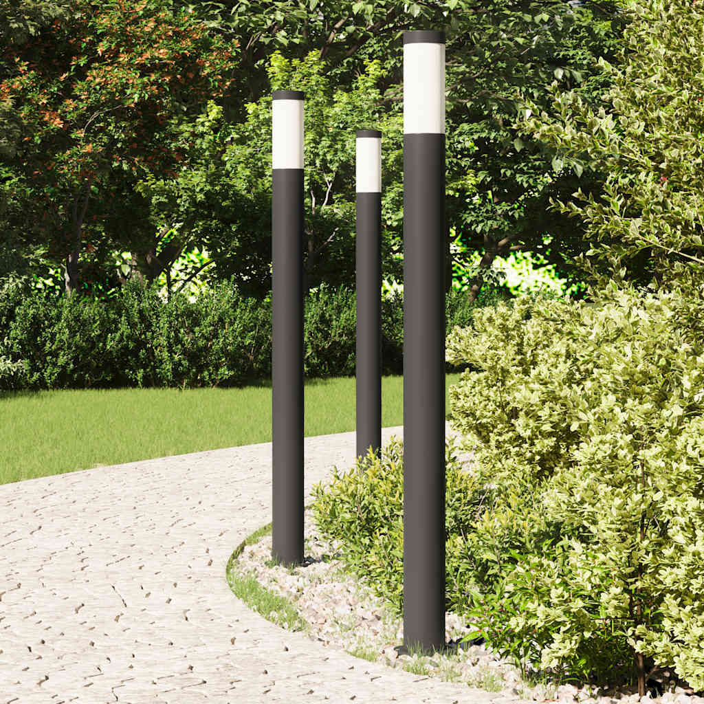 Lampioni a palo 3 pz 110 cm Acciaio Inox IP44 | homemem39