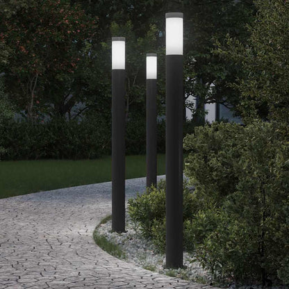 Lampioni a palo 3 pz 110 cm Acciaio Inox IP44 | homemem39