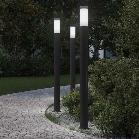 Lampioni a palo 3 pz 110 cm Acciaio Inox IP44 | homemem39
