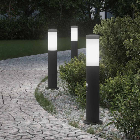Lampioni a paletto con sensore 3 pz 50 cm Acciaio Inox IP44 | homemem39