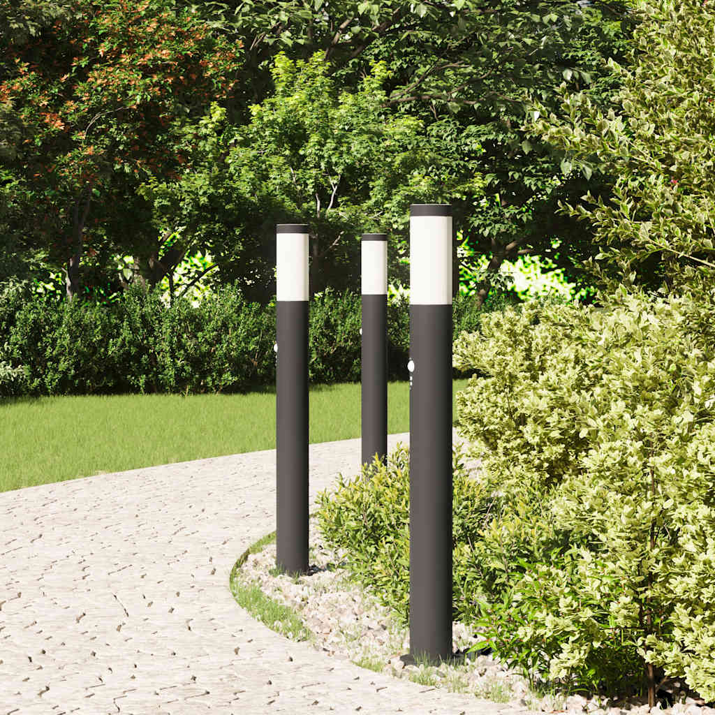 Lampioni a dissuasore con sensore 3 pz 80 cm Acciaio Inox IP44 | homemem39