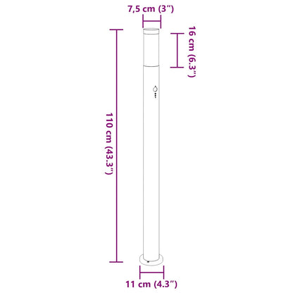 Lampada a paletto con sensore 110 cm Acciaio Inox IP44 | homemem39