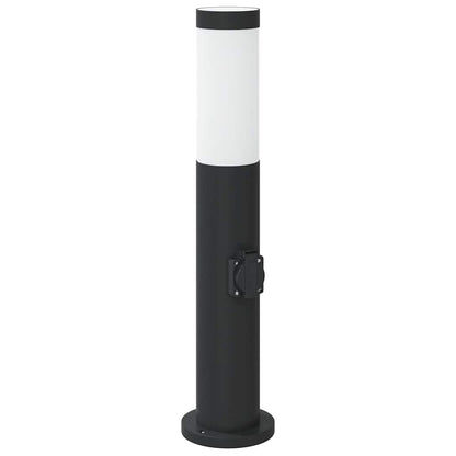 Lampada a paletto con presa elettrica 50 cm Acciaio Inox IP44 | homemem39