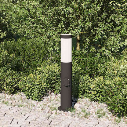 Lampada a paletto con presa elettrica 50 cm Acciaio Inox IP44