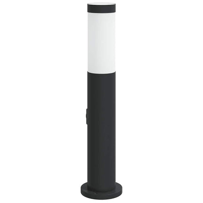 Lampada a paletto con presa elettrica 50 cm Acciaio Inox IP44 | homemem39