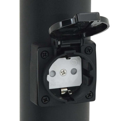 Lampada a paletto con presa elettrica 50 cm Acciaio Inox IP44