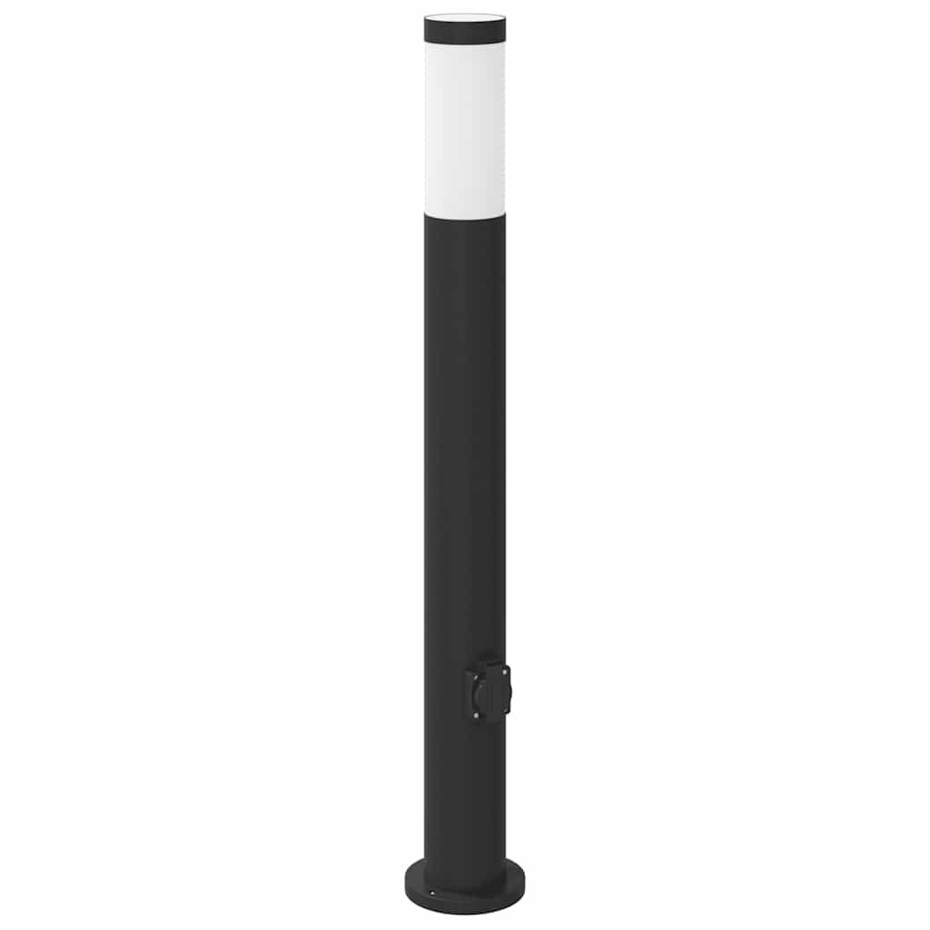 Lampada a paletto con presa elettrica 80 cm Acciaio Inox IP44 | homemem39