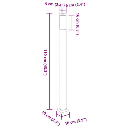 Lampioni a palo 3 pz 110 cm Acciaio Inox IP44 | homemem39