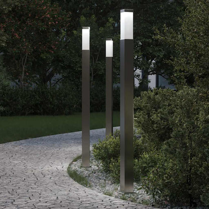 Lampioni a palo 3 pz 110 cm Acciaio Inox IP44 | homemem39