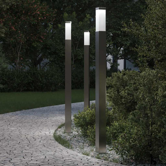 Lampioni a palo 3 pz 110 cm Acciaio Inox IP44 | homemem39