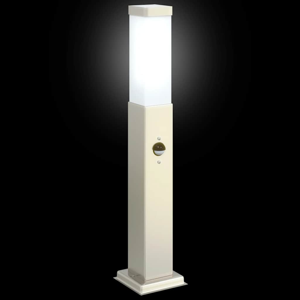 Lampioni a paletto con sensore 3 pz 50 cm Acciaio Inox IP44