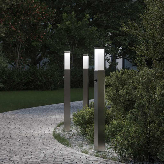 Lampioni a dissuasore con sensore 3 pz 80 cm Acciaio Inox IP44 | homemem39