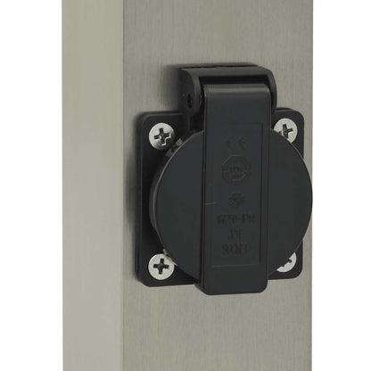Lampioni a palo con presa elettrica 3 pz 50 cm Acciaio Inox IP44 | homemem39