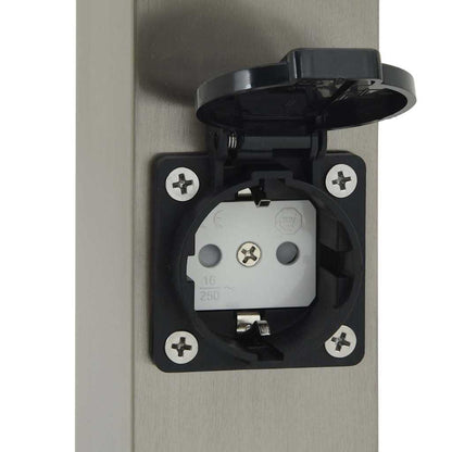 Lampada a paletto con presa elettrica 80 cm Acciaio Inox IP44 | homemem39