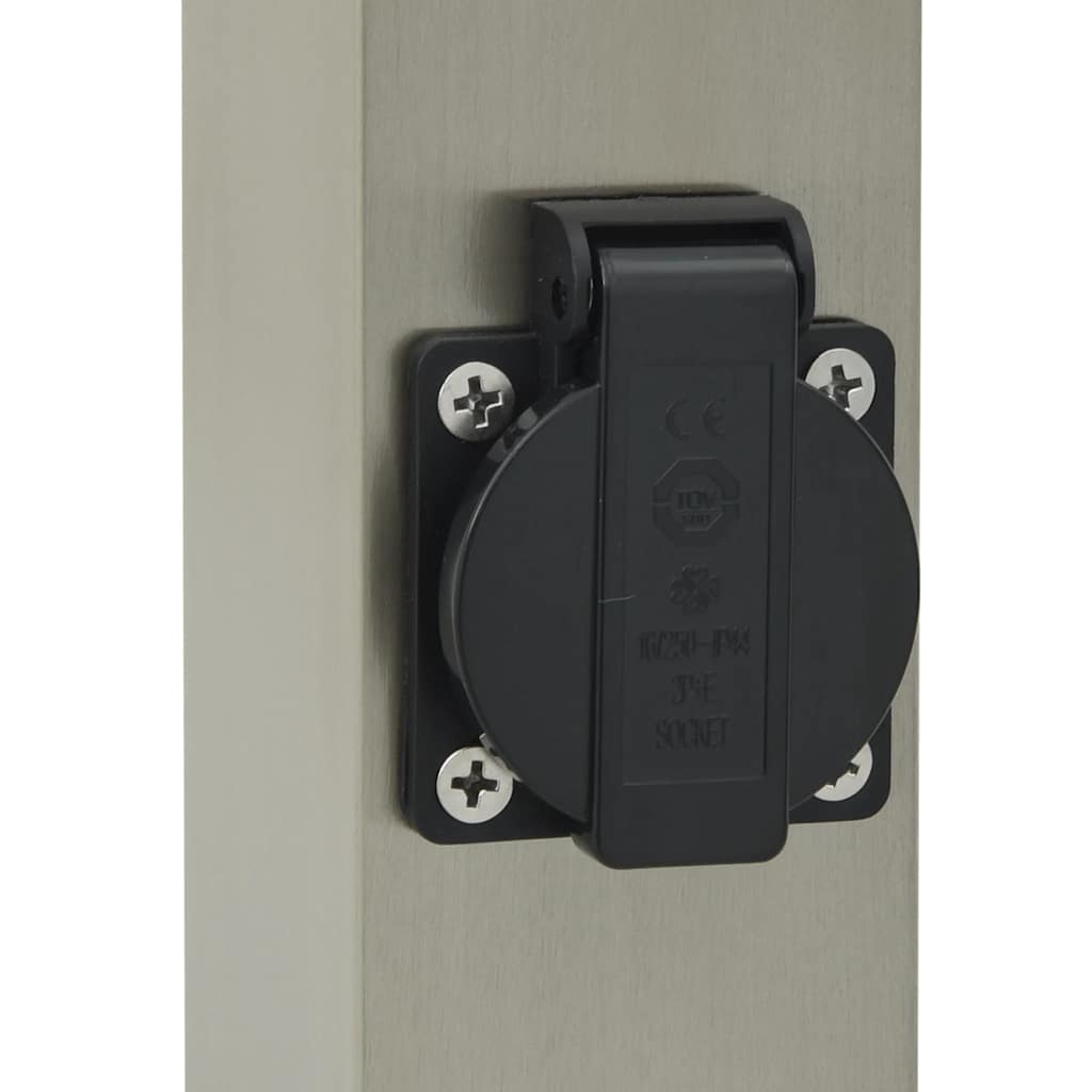 Lampioni a colonnina con presa elettrica 3 pz 80 cm Acciaio Inox IP44 | homemem39