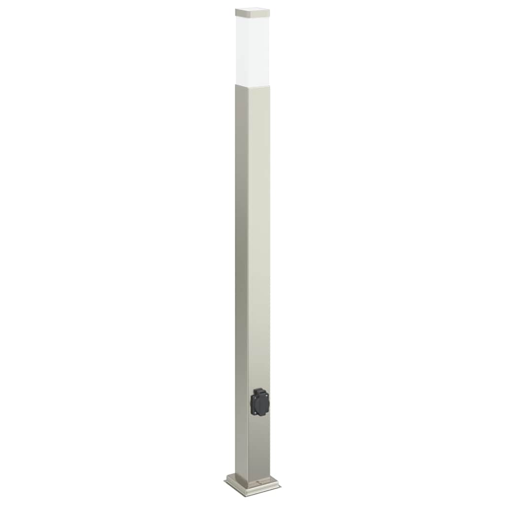 Lampada a paletto con presa elettrica 110 cm Acciaio Inox IP44 | homemem39