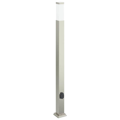 Lampada a paletto con presa elettrica 110 cm Acciaio Inox IP44 | homemem39