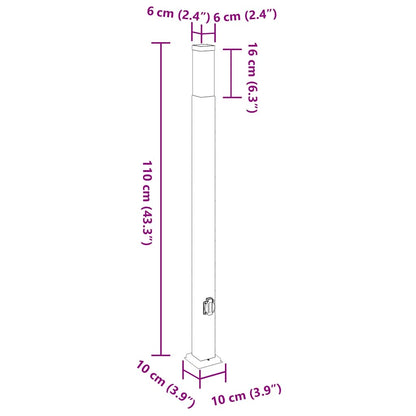 Lampioni a colonnina con presa elettrica 3 pz 110 cm Acciaio Inox IP44 | homemem39