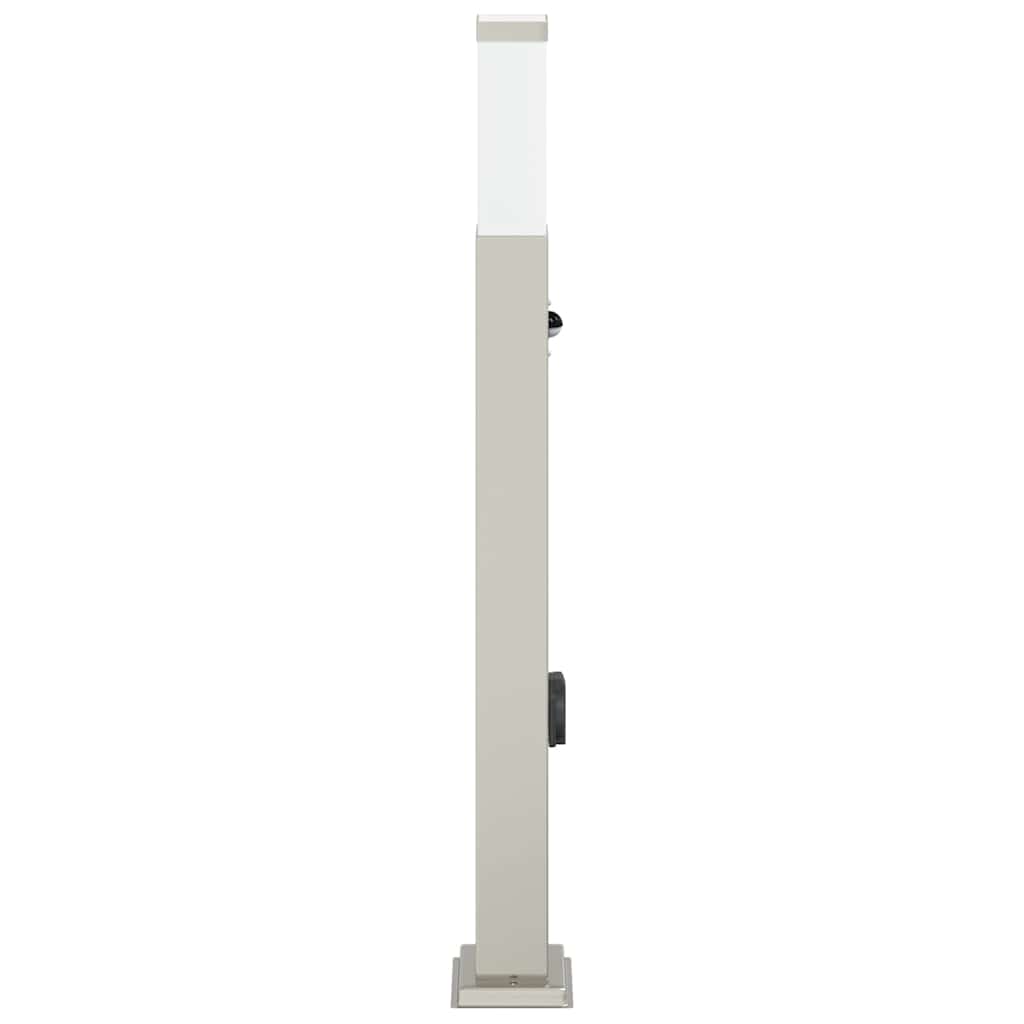 Lampada a paletto con sensore e presa 80 cm Acciaio Inox IP44