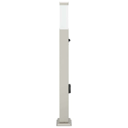 Lampada a paletto con sensore e presa 80 cm Acciaio Inox IP44