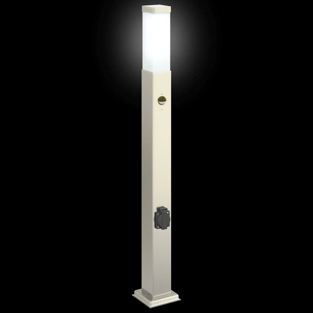 Lampioni a dissuasore con sensore e presa 3 pz 80 cm Acciaio Inox IP44 | homemem39