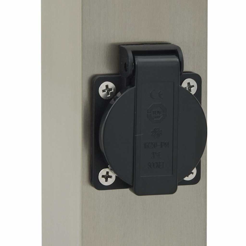 Lampioni a dissuasore con sensore e presa 3 pz 80 cm Acciaio Inox IP44 | homemem39