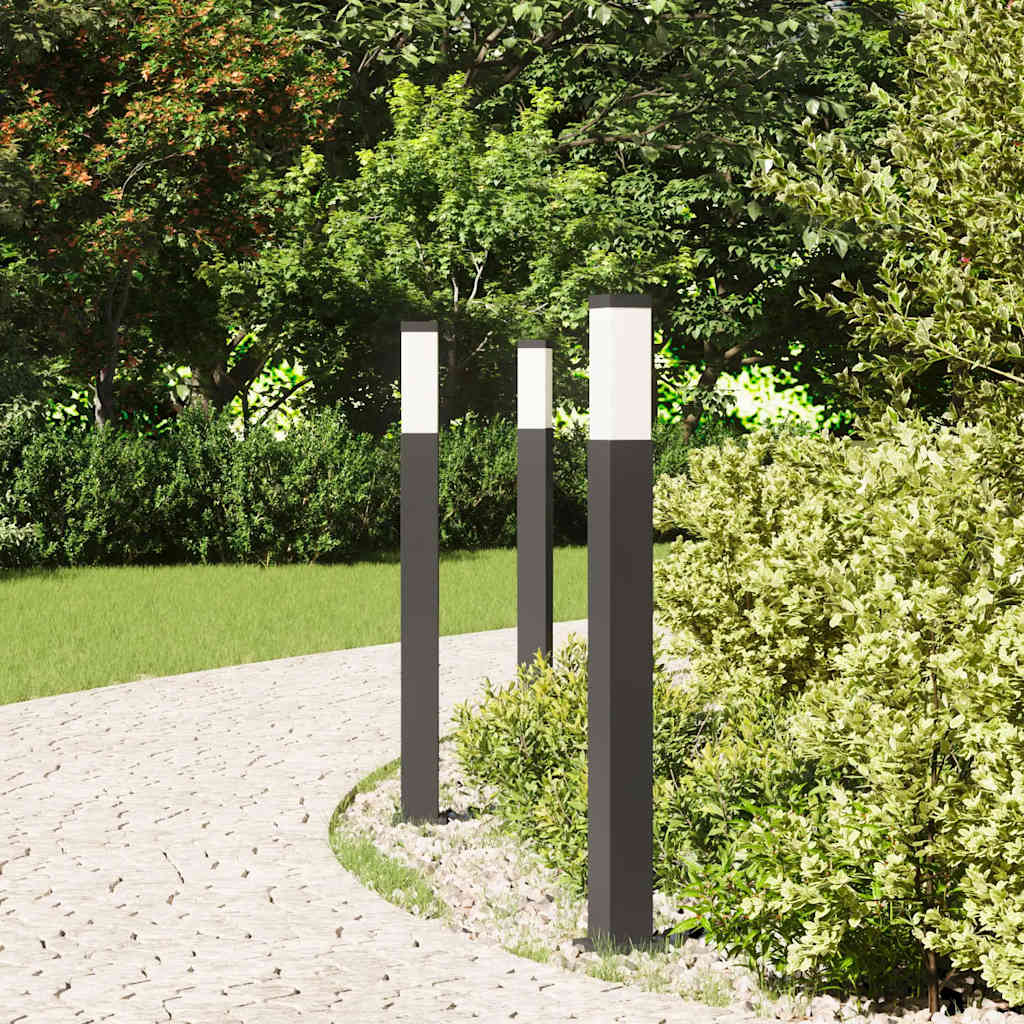 Lampioni a palo 3 pz 80 cm Nero IP44 | homemem39