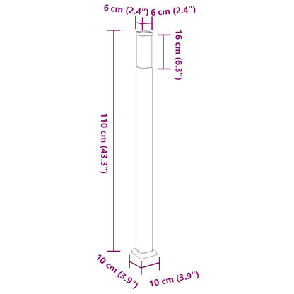 Lampada a paletto 110 cm Nera IP44 | homemem39