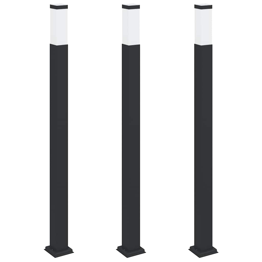 Lampioni a palo 3 pz 110 cm Nero IP44 | homemem39