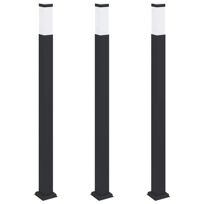 Lampioni a palo 3 pz 110 cm Nero IP44 | homemem39