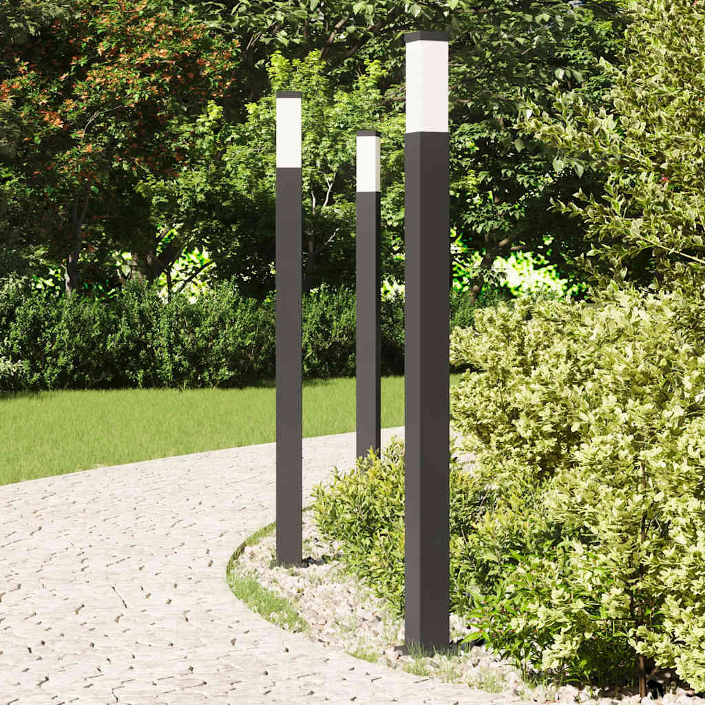 Lampioni a palo 3 pz 110 cm Nero IP44 | homemem39