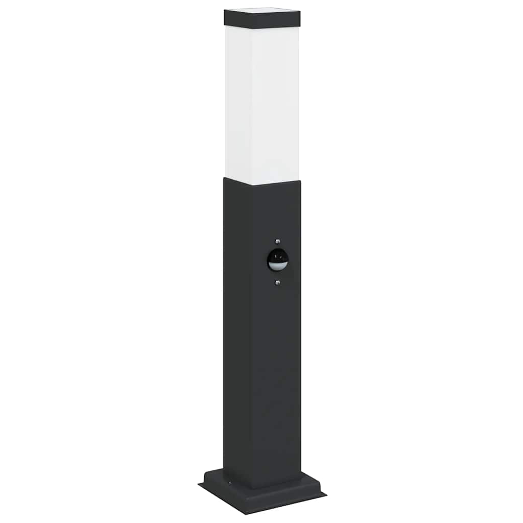 Lampada a paletto con sensore 50 cm Nera IP44 | homemem39