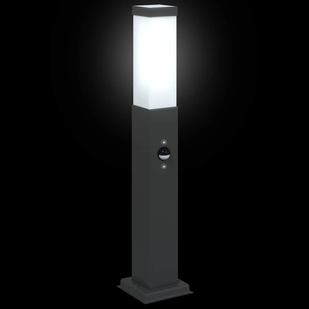 Lampada a paletto con sensore 50 cm Nera IP44 | homemem39