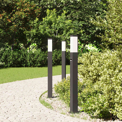 Lampioni a paletto con sensore 3 pz 80 cm neri IP44 | homemem39