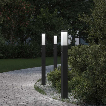 Lampioni a paletto con sensore 3 pz 80 cm neri IP44 | homemem39
