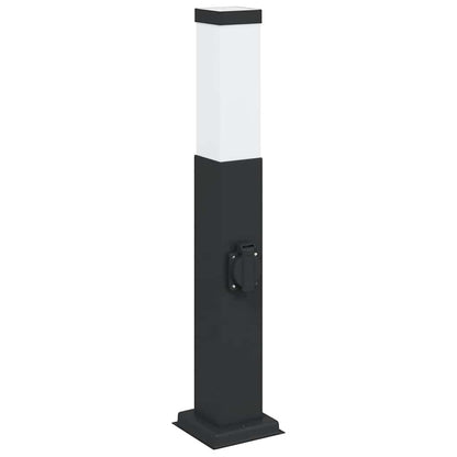 Lampada a paletto con presa elettrica 50 cm Nera IP44 | homemem39