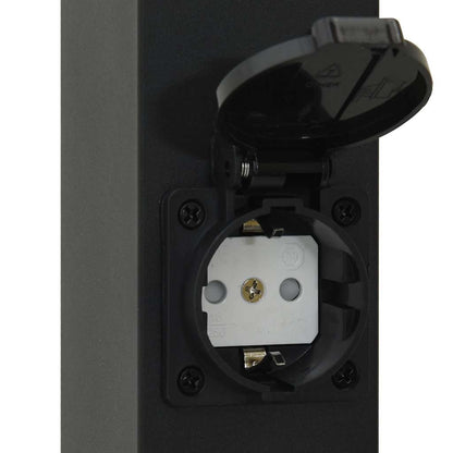 Lampada a paletto con presa elettrica 50 cm Nera IP44 | homemem39