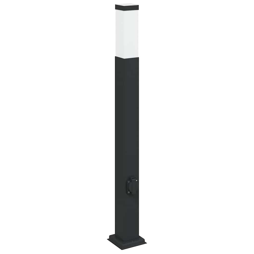 Lampada a paletto con presa elettrica 80 cm Nera IP44 | homemem39