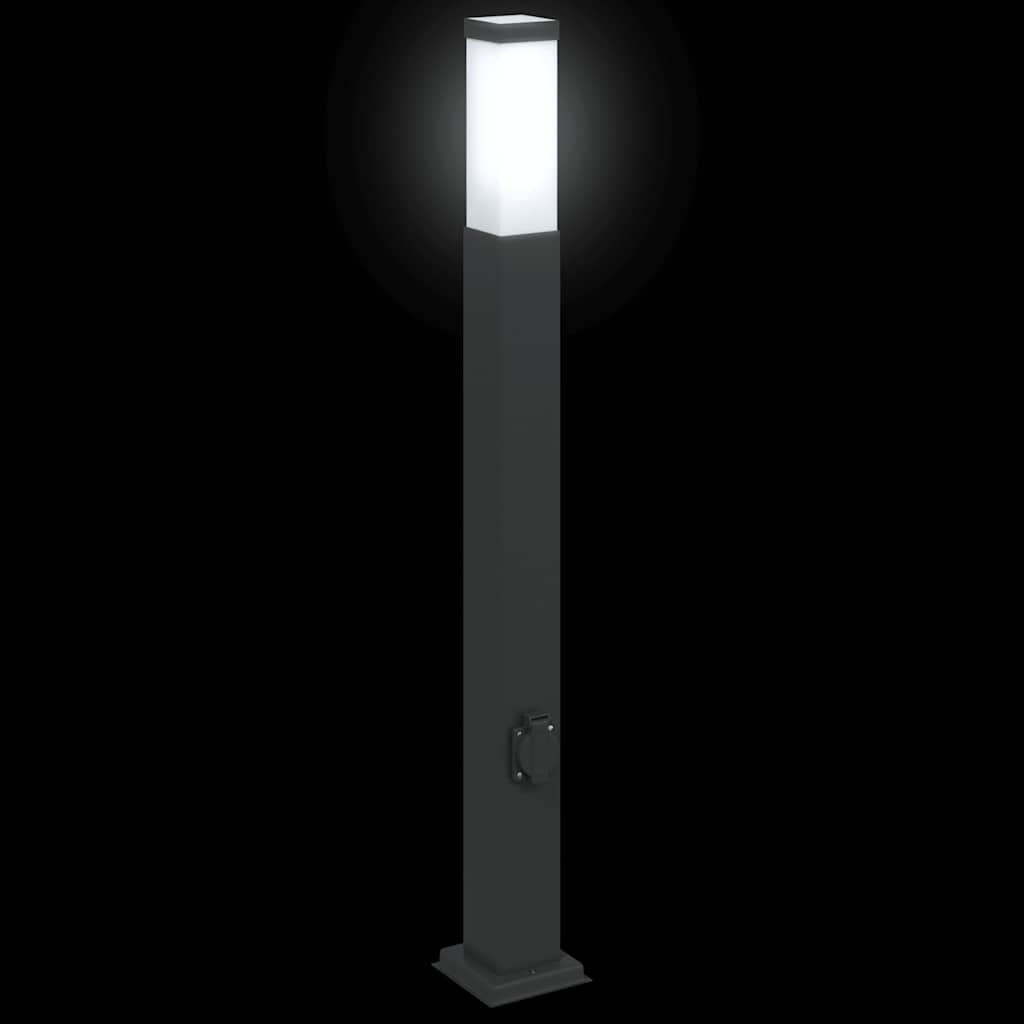 Lampada a paletto con presa elettrica 80 cm Nera IP44 | homemem39