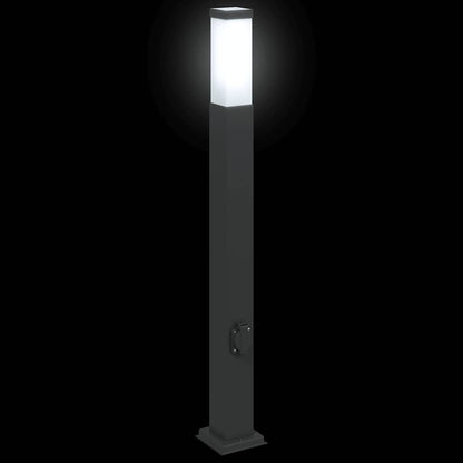 Lampada a paletto con presa elettrica 80 cm Nera IP44 | homemem39