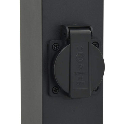 Lampioni a palo con presa elettrica 3 pz 80 cm Nero IP44 | homemem39