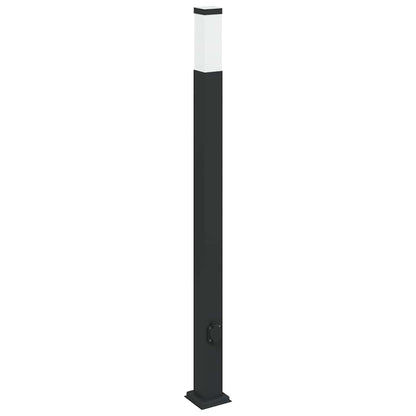 Lampada a paletto con presa di corrente 110 cm Nera IP44