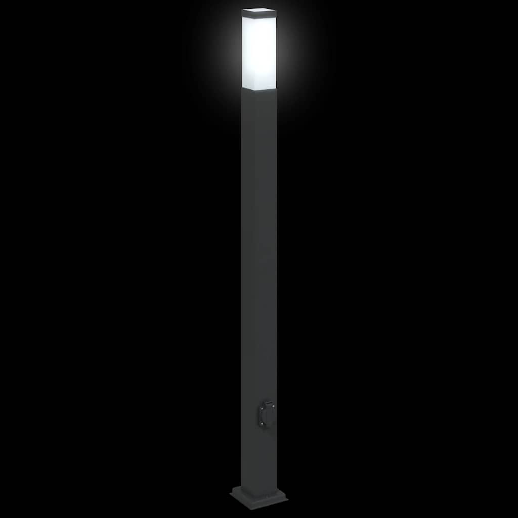 Lampada a paletto con presa di corrente 110 cm Nera IP44 | homemem39