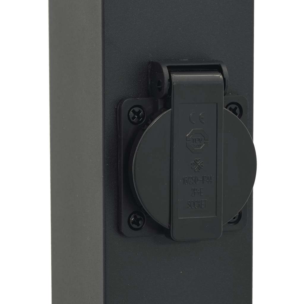 Lampada a paletto con presa di corrente 110 cm Nera IP44 | homemem39