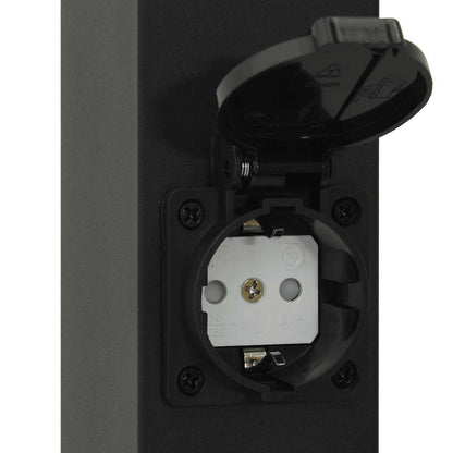 Lampada a paletto con presa di corrente 110 cm Nera IP44 | homemem39