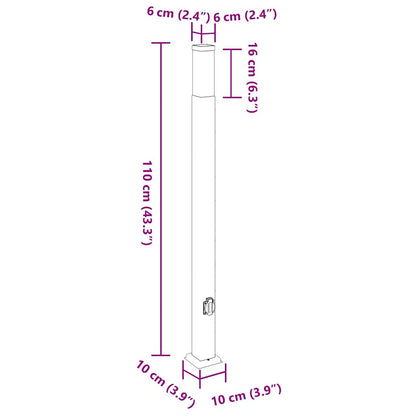 Lampioni a palo con presa elettrica 3 pz 110 cm Nero IP44 | homemem39